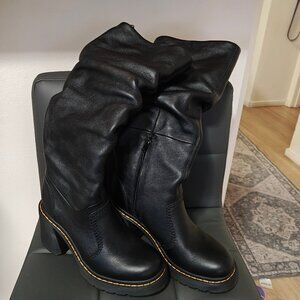 Kasey Virginia Leather Tall Heeled Boots Size 9